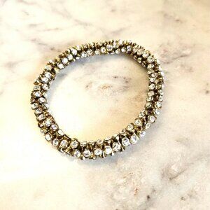 Rhinestone Stretch Bracelet in Gold and Crystal